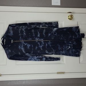 Soft Surroundings Tie Dye Velvet Patch Zip Front Dress Size Small